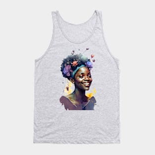 Watercolour print of a beautiful Black Queen Tank Top